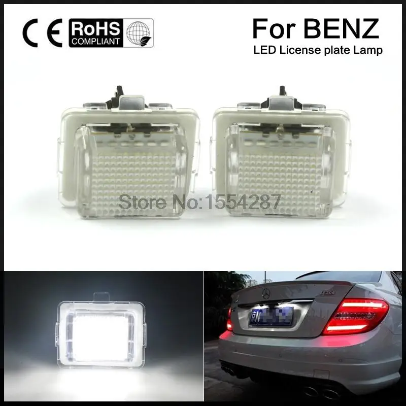 

2PCS Car LED License Plate Light Error Free direct fit Mercedes Benz W221 W216 W212 W204 W207 white 12v