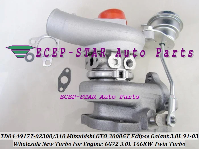 TD04 49177-02300 49177-02310 Turbo Turbocharger For MITSUBISHI GTO 3000GT Eclipse Galant DODGE Stealth 3.0L 1991-03 6G72 V6 166KW (4)