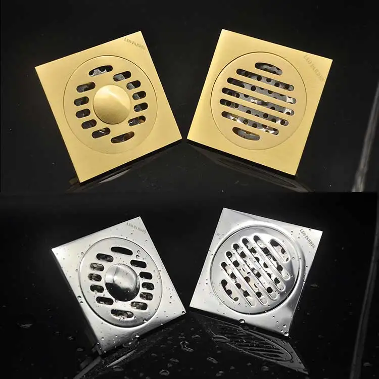 Высококачественный латунный 10x10 см для ванной комнаты, кухни, душевой трапной сливной решетки