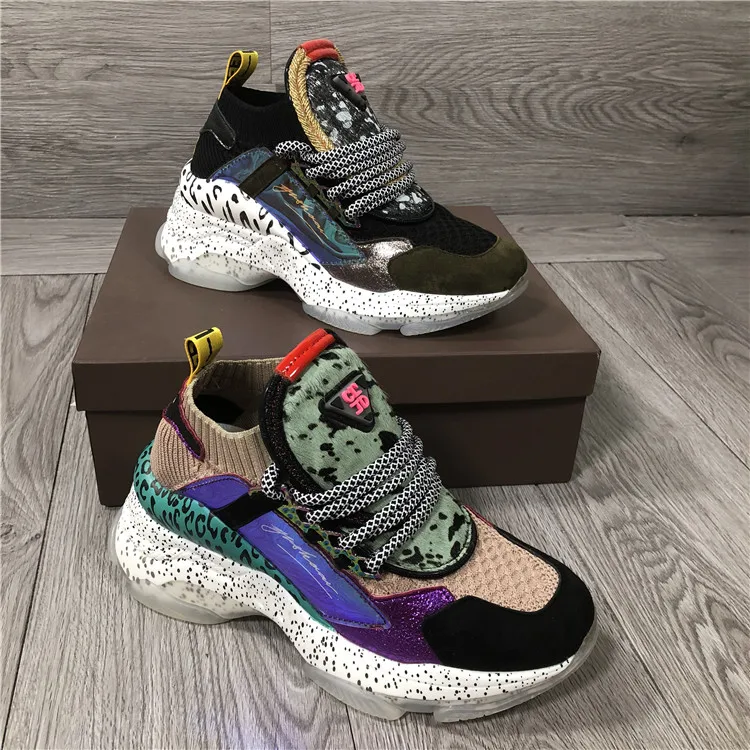 

High Quality Spring Autumn New Platform Sneakers Women Thick Sole Leather Women Shoes Round Toe Ladies Shoes Zapatos De Mujer