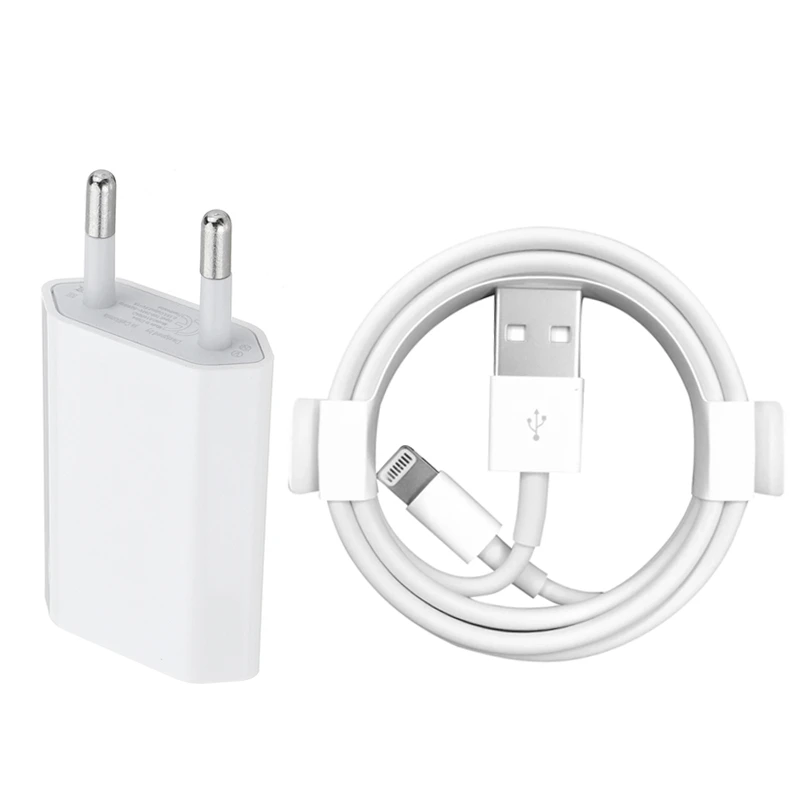 Kit EU Wall Charger + USB Charging Cable for iPhone 6 6S 7 8 Plus X XS
MAX XR 1m USB Data Cables for iPhone 5 5S Charge Adapter