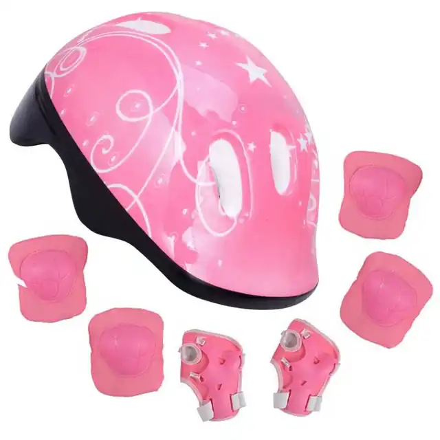 7Pcs/Set Kid Roller Skating Skateboard Adjustable Elbow Knee Pads Wrist