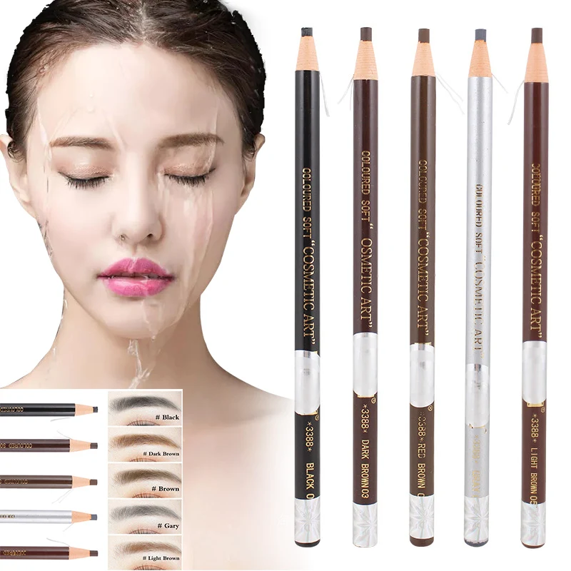 1 шт. Verschillende Kleuren Wenkbrauwpotlood Weterdichte Eye Nrow Pen Donker/Licht Koffie Zwart серый Sombrancelha Enhancer Lapis