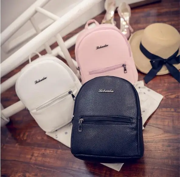 

2018 New Cute College Wind Mini Shoulder Bag High Quality PU Leather Fashion Girl Candy Color Small Backpack Female Bag