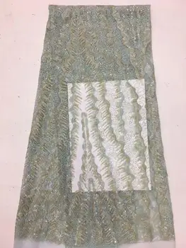 

embroiderd lace fabric Jolin-6.3103 with sequins beautiful Nigerian sequins lace fabric for party dress