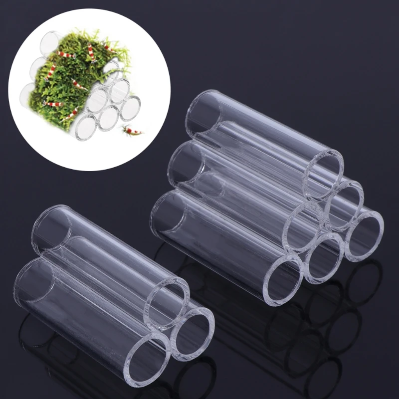 

Fish Tank Shelter 3/6 Tube Aquarium Pipe Shrimp Cave Hide Breeding Acrylic Decor Fish and Shrimp Breeding Hiding house