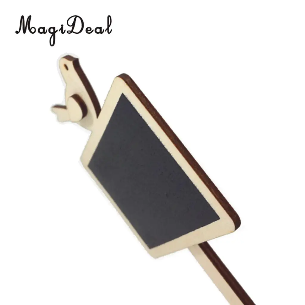 10pcs Bird Design Wooden Blackboard Chalkboard with Stick Flower Plant Pot Label Tag Sign