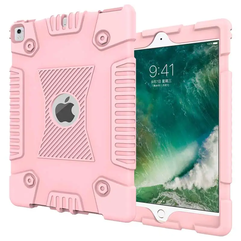 

Kids Slim Safe Silicon Shockproof Back Case for iPad Air2 9.7 inch Soft Protective Back Cover Bags Shell for Apple iPad6 Air2