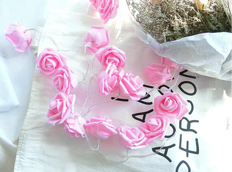 Роза светодио дный строки USB Перезаряжаемые Свадьба День рождения прикроватные балкон освещение украшения цветок вечеринок Валентина