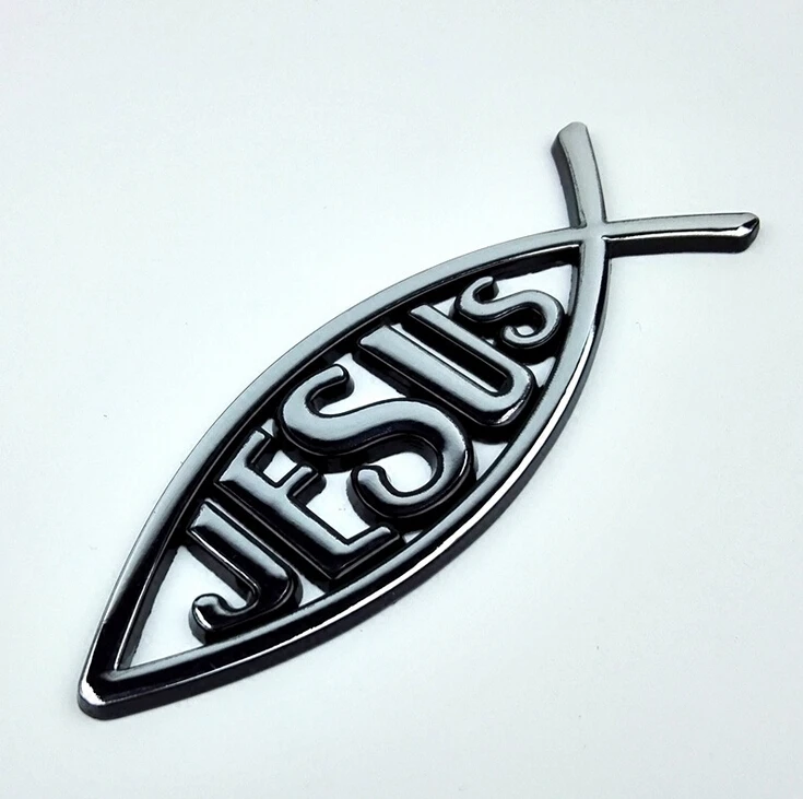 Auto Car 3D Metal Christian Jesus Fish Emblem Sticker Car