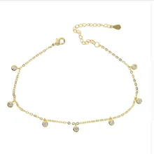 Богемский стиль, Пляжное ювелирное изделие, круглый кубический циркон, Висячие бусины, браслет, Очаровательная цепочка на лодыжке для женщин, золотой цвет