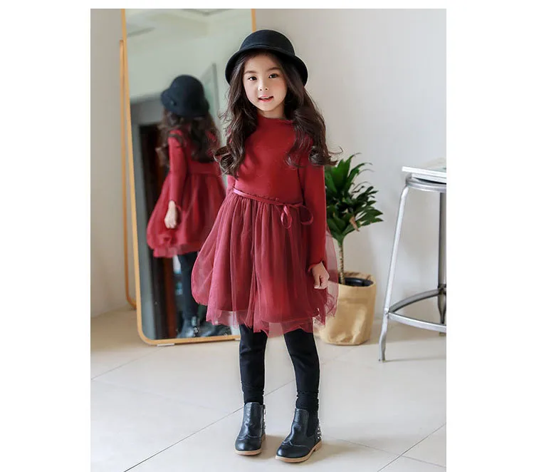 Christmas thick teenage little girls winter dress long sleeve 2017 new kids clothes mesh black red  dress for girls 14 10 12 7 8 9 11 13 years little big girls little girls winter party dress autumn dress girls (17)