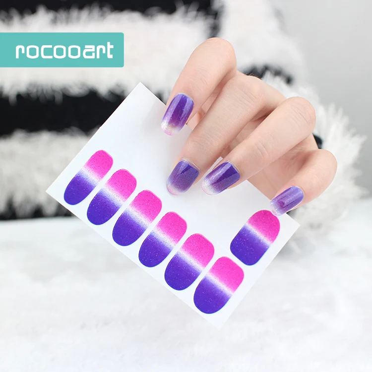 Rocooart Y5089 Блестящий розовый синий цвет для дизайна ногтей Обертывания женщин