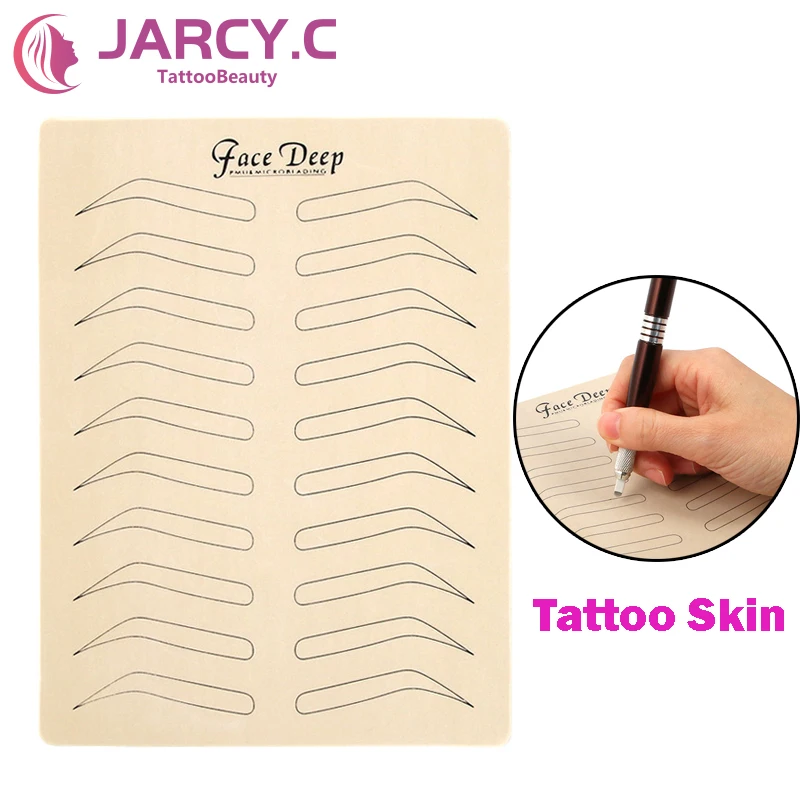 

10PCS Rubber Practice Skin Fake False Eyebrows Pigment Free For Microblading Permanent Makeup Tattoo Training Learning Beginners