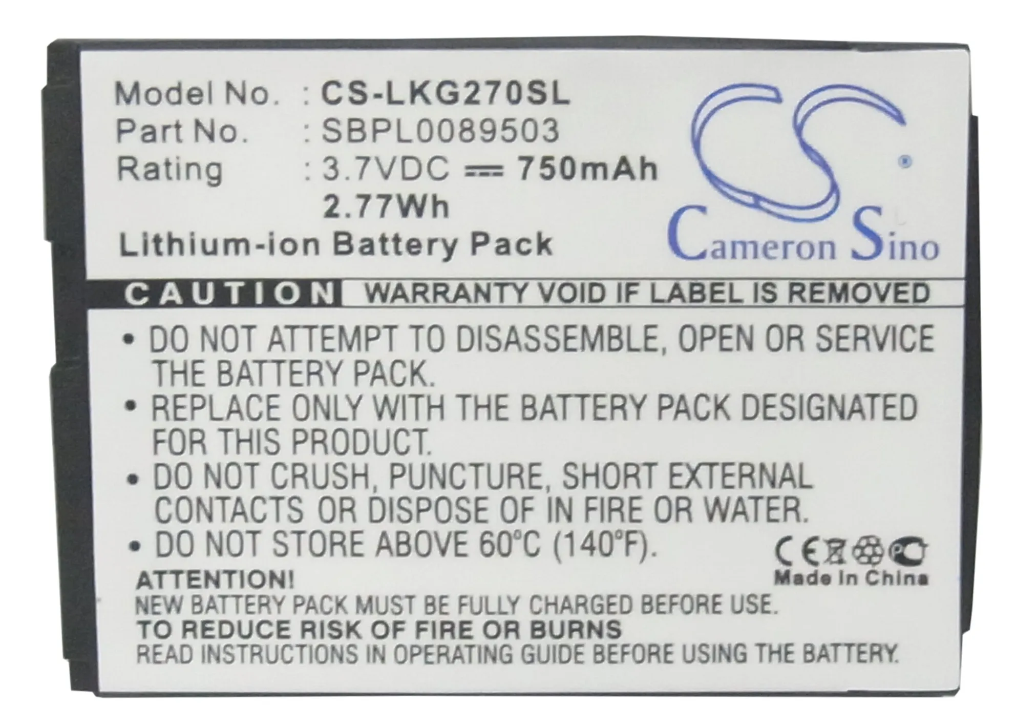 Обновленные батареи 750mAh Аккумулятор SBPL0089503 для LG KG270 KG275 KG278 | Мобильные телефоны и