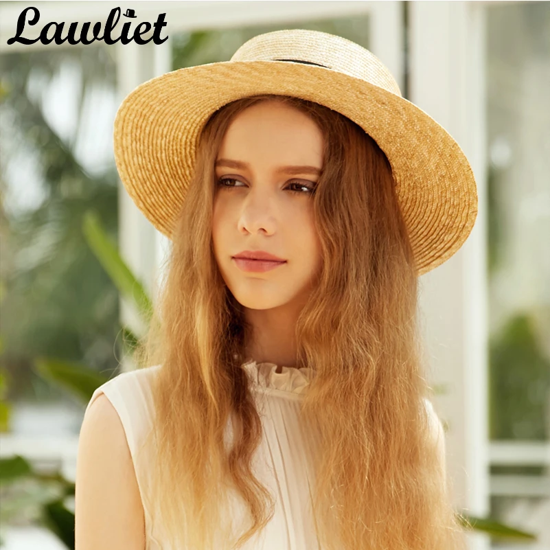 Najtaniej Damskie szerokie rondo letnie kapelusze plażowe naturalny kapelusz słomkowy kapelusze płasko zakończony kapelusze przeciwsłoneczne sukienka czapka pokaz mody Chapeau Feminino czapka przeciwsłoneczna