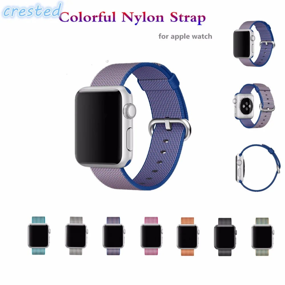

Woven Nylon watch band For apple watch band strap 42 mm/38 wrist braclet Fabric-feel metal bucket belt for iwatch 2/1