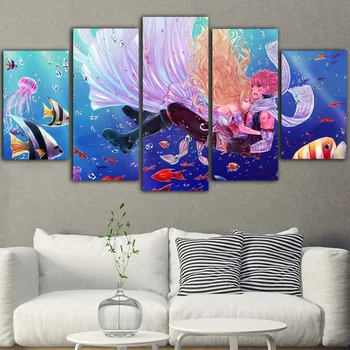 

5Pieces Fairy Tail Poster Anime Tableau Mural Wall Pictures Canvas Painting Pictures Home Decor Posters And Prints Drop Shipping
