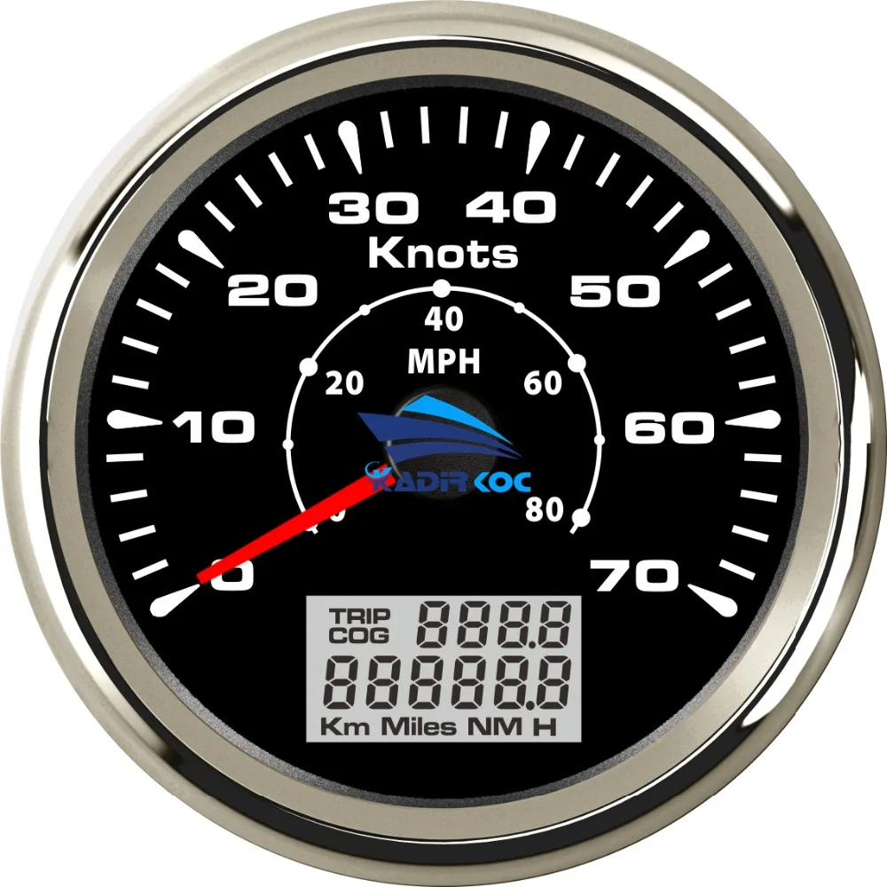 Pack of 1 Marine GPS Speed Indicators 85mm 070knots Waterproof