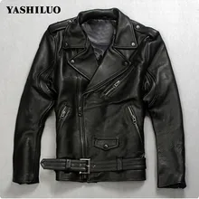Высокое качество модные мужские панк ремень из натуральной кожи жилет Slim Fit мото для верховой езды байкерская куртка пальто на молнии итальянский дизайнер