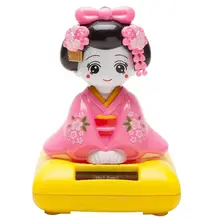 Игрушечная фигурка на солнечных батареях, японское кимоно Maiko Geisha