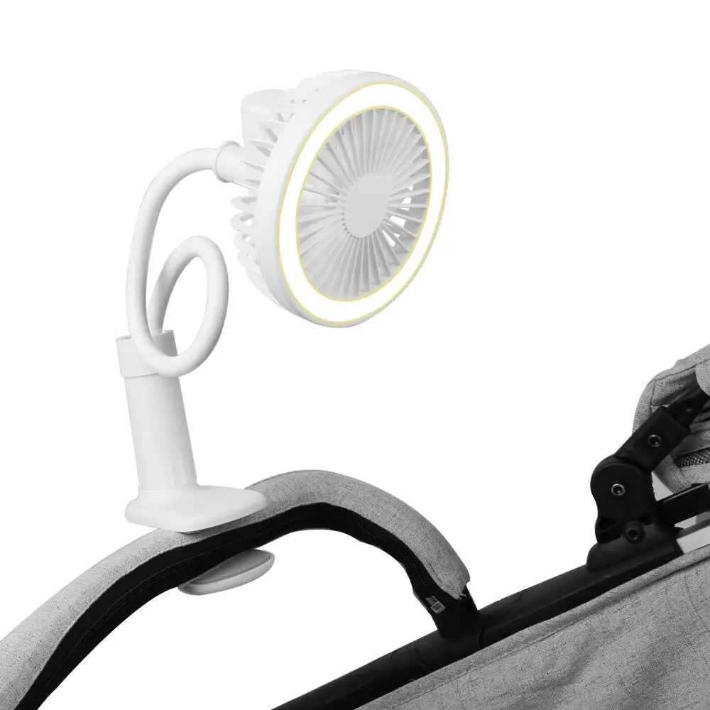 

Portable USB Fan flexible with LED light 2 Speed Adjustable Cooler Mini Fan Handy Small Desk Desktop USB Cooling Fan for child