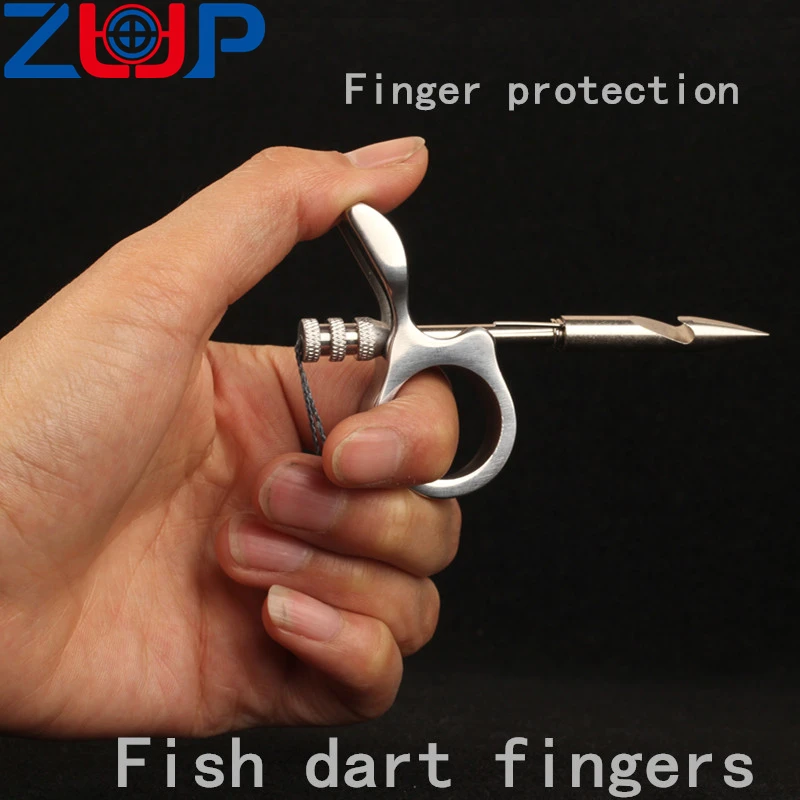 

Stainless steel slingshot shooting fish shooting finger fishing dart hunting fishing ring to protect fingers