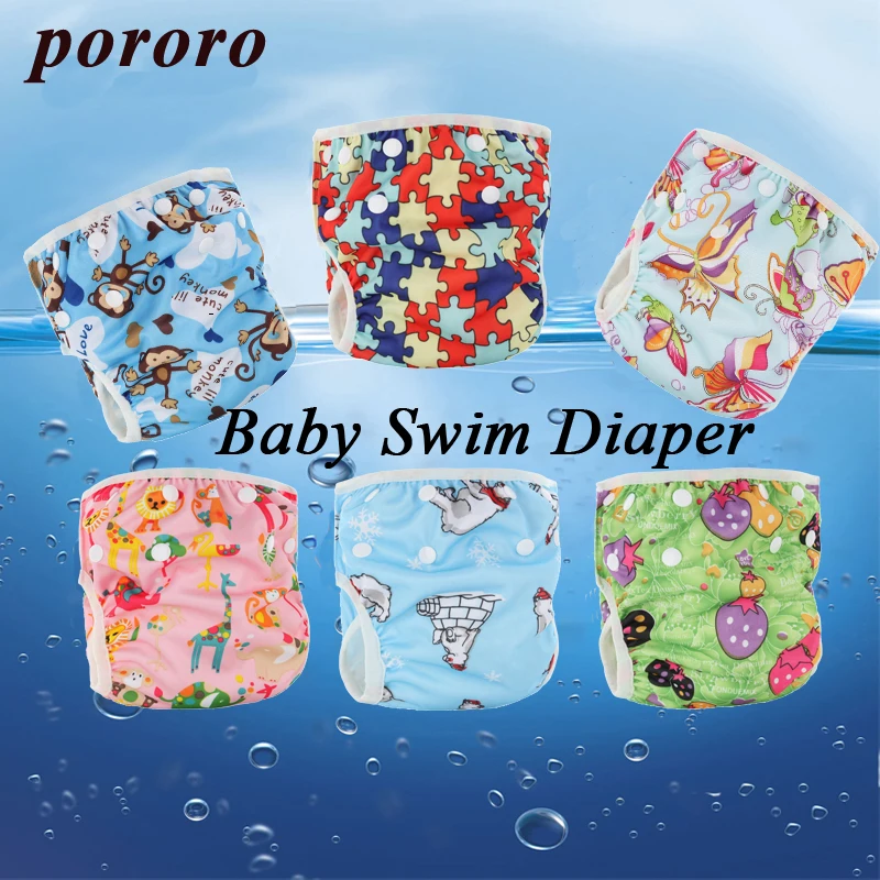 Baby Swimming Diaper Cartoon Floral Pattern Washable