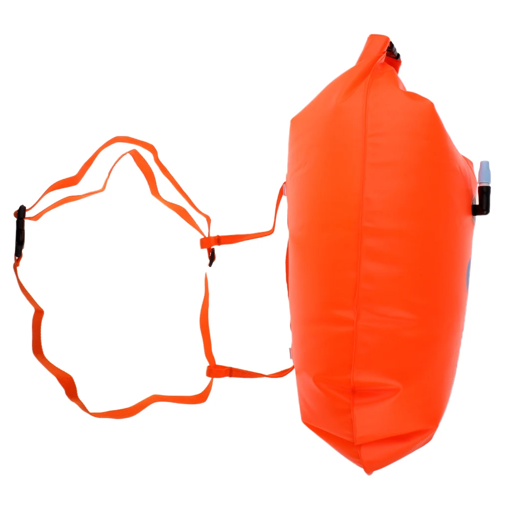 Highly Visible Waterproof Air Bag Swim Buoy Swimming Tow Float Dry Bag with Waistbelt for Inflatable Buoy Open Water Swimming