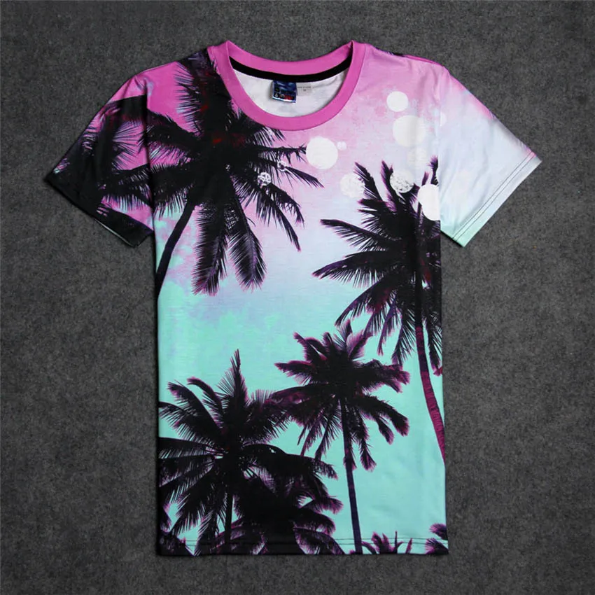 

Coconut Tree print 3d T Shirt Men Women 2019 Summer Cheap Slim Female Tops Tees Fashion Casual Male Short Sleeve T-shirts o-neck