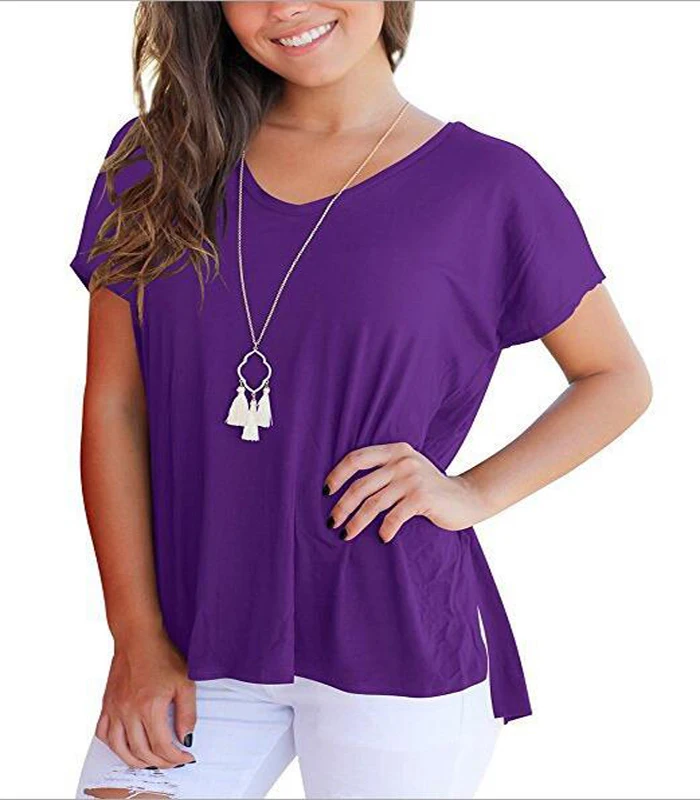 الصيف أعلى عارضة الأساسية الصلبة تي شيرت المرأة قمم و المحملات مثير v الرقبة فضفاض القطن الزى فام خمر نساء bts شيرت زائد # b45