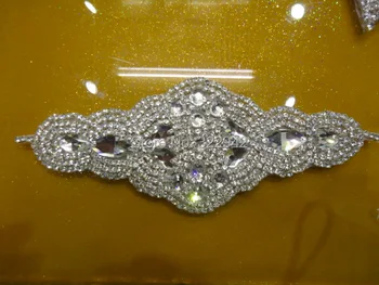 

Free shipping glass Bling Bling Bridal iron on rhinestone applique Bridal Sash Decoration , Beaded Wedding Crystal Belt