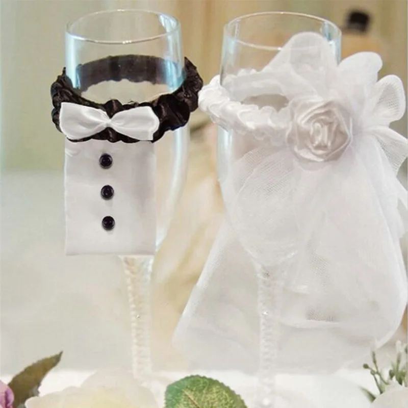 1 пара невесты и жениха Свадебные Помолвочные вечерние настольные чашки стеклянное покрытие Свадебные украшения для вечеринки сделанные своими руками