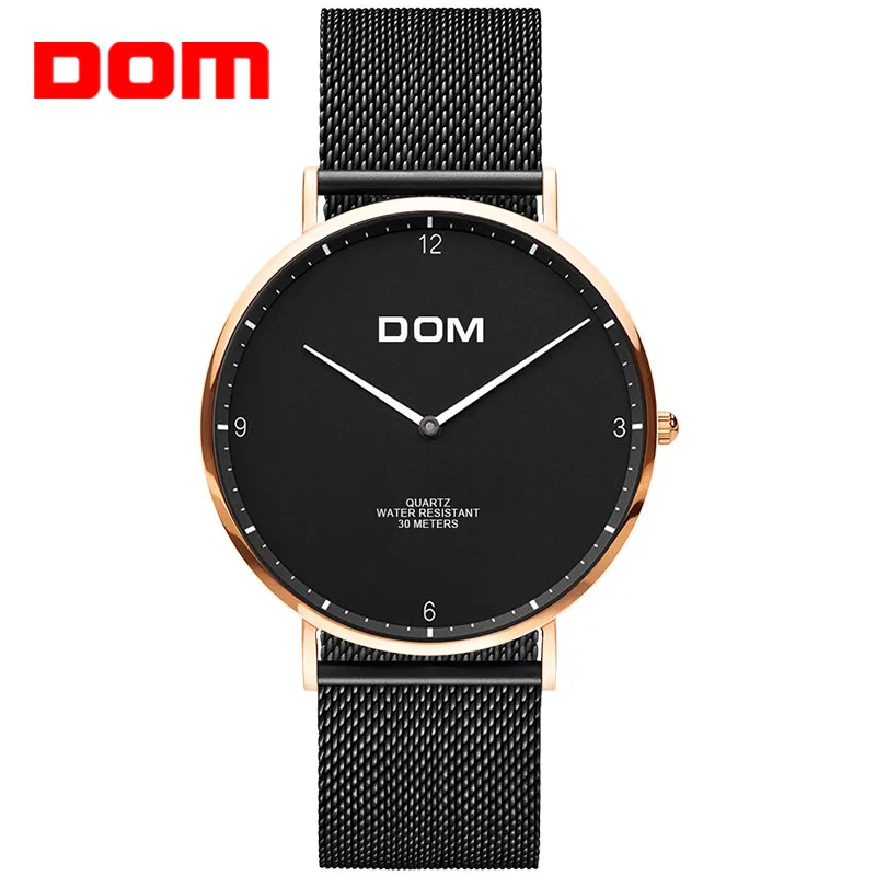 

DOM Lovers Watch Top Brand Luxury Quartz watch Casual quartz-watch leather Mesh strap ultra thin clock male Relog New M-36GK-1MS