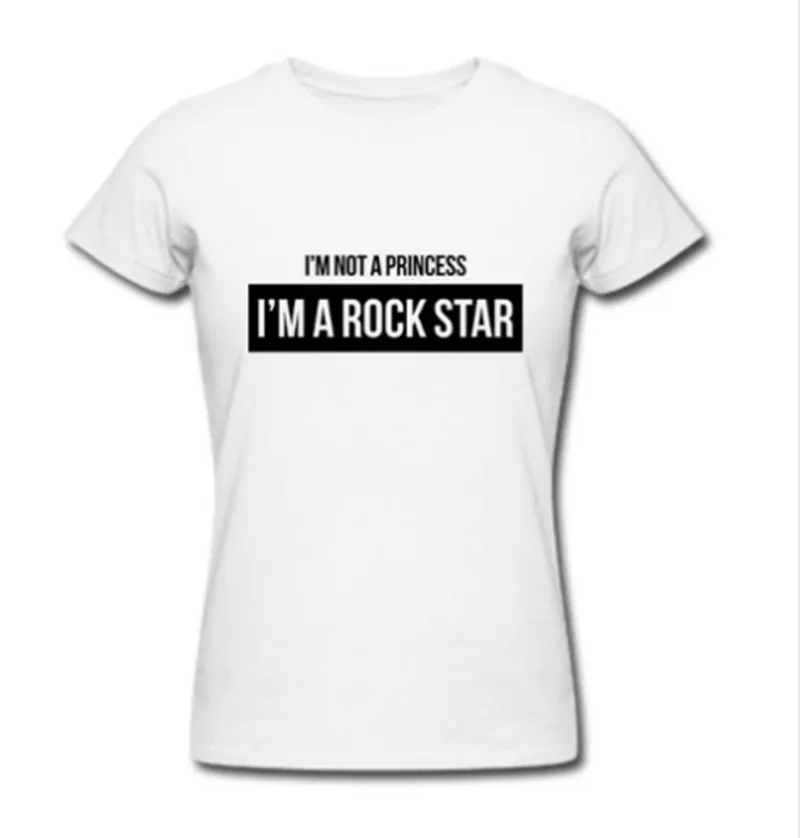I'M NOT A PRINCESS ROCK STAR Футболка женские топы Летняя Дамская женская S 3XL футболка