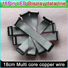 Linha de dados da tela do diodo emissor de luz, cabo liso flexível 16cm de 16 pinos comprimento, linha de conexão do sinal da cor completa da cor p3 p5 p6 p10 único & dobro