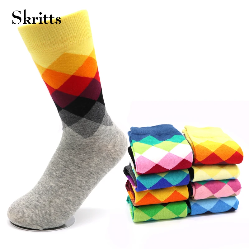 Skritts Cotton Sock for Men Autumn Winter Socks Compression Keep Warm Sock Mens Fashion Bussiness Dress Art Socks Ankle