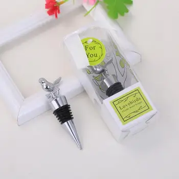 

Love birds Chrome Bottle Stopper Wine Wedding Favors Free shipping 100 pcs/lot SN648