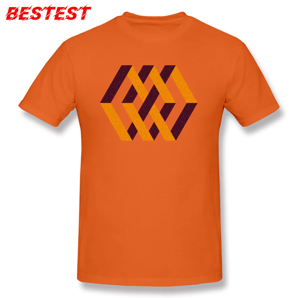 Abstract design Cotton Tops Shirt for Men cosie Tshirts Printed On 2018 Discount Round Collar Tee Shirt Short Sleeve Abstract design orange