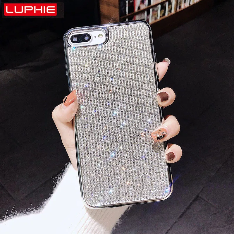 LUPHIE роскошный сексуальный чехол со стразами для iPhone X XS Max XR 8 7 Plus чехлы 6 6S