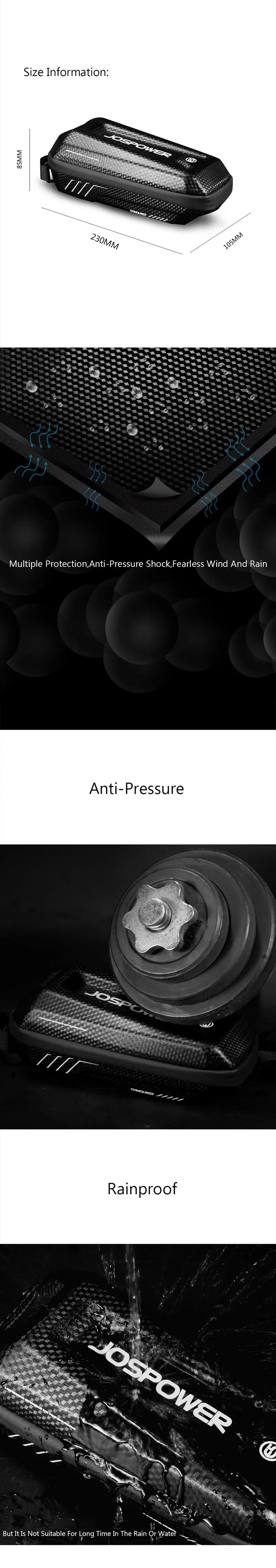 Top JOSPOWER Waterproof Bike Front Frame Top Tube Bag Repair Tool Bag Cycling MTB Road Hard Shell Shockproof Bicycle Rear Tail Bag 5 Top JOSPOWER Waterproof Bike Front Frame Top Tube Bag Repair Tool Bag Cycling MTB Road Hard Shell Shockproof Bicycle Rear Tail Bag 5