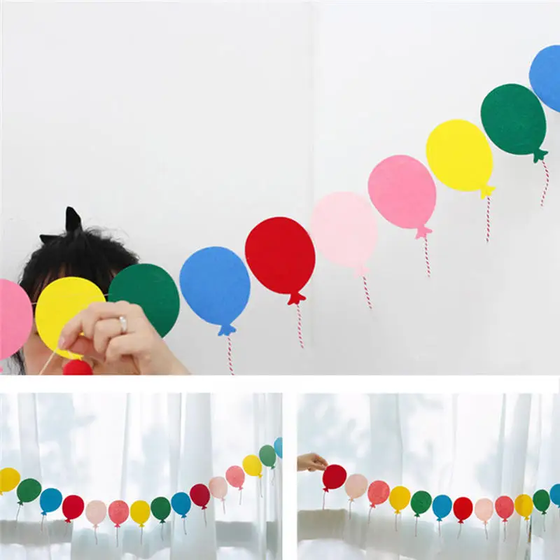

Party Decor Colorful Balloon Paper Flags Garland Floral Bunting Banners For Home Garden Kids Birthday Baby Shower Decoration p20