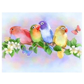 

Diamond Painting Full Square/Round Four Color Parrots 5D Daimond Painting Picture Drill Crystal Embroidery Mosaic Beads Zou043