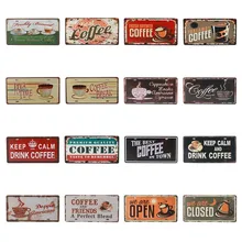 Carteles de hojalata vintage café menú Bar decoración cerveza arte carteles decoración del hogar restaurante café Café pared placas 15X30CM C15