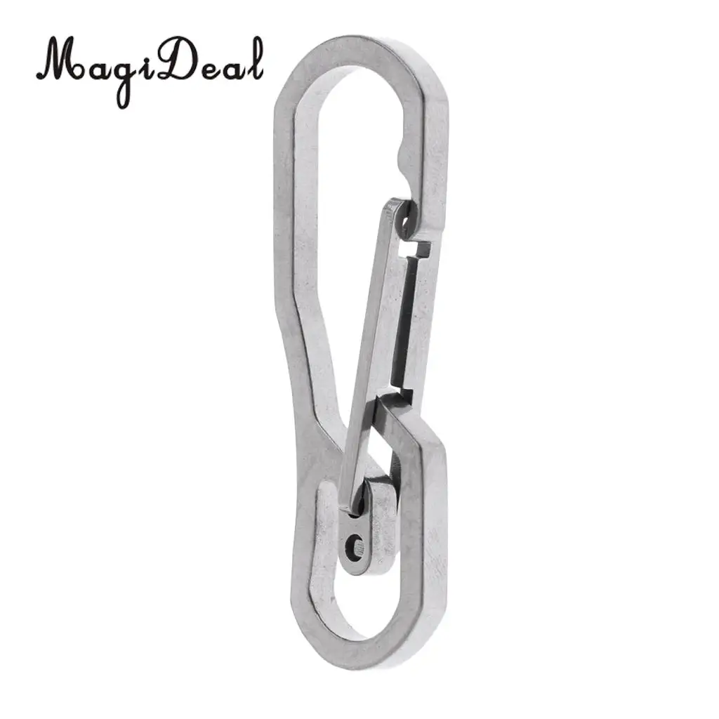 MagiDeal Multi-Function 1Pc Stainless Steel Key Chain Carabiner Hook Outdoor Tools for Hiking Camping Travel Sport Silver/Black