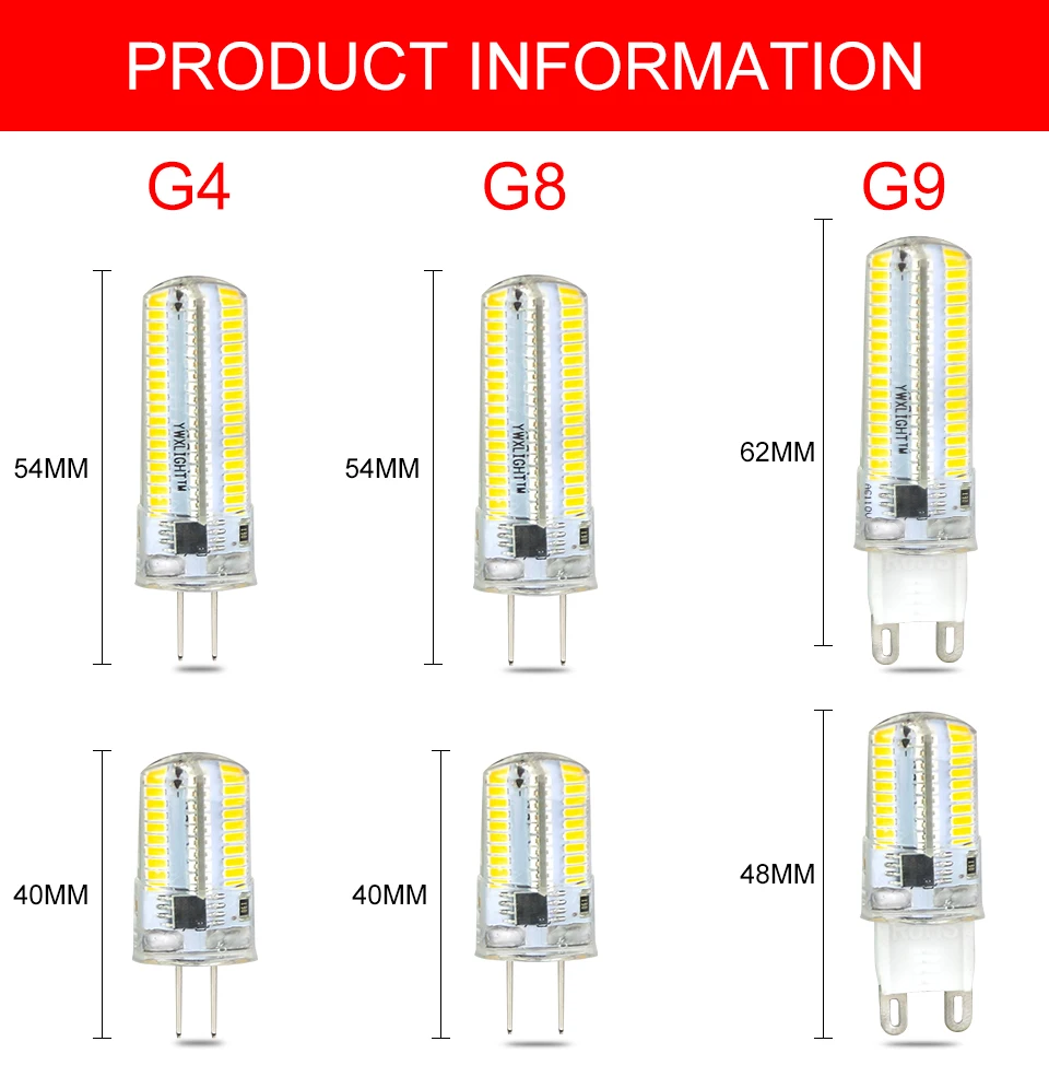 G4 G8 G9 люстра со светодиодами 64 152 светодиодный s SMD 3014 затемнения светодиодный светоизлучающий диод лампочка прожектор в форме кукурузы 110 V