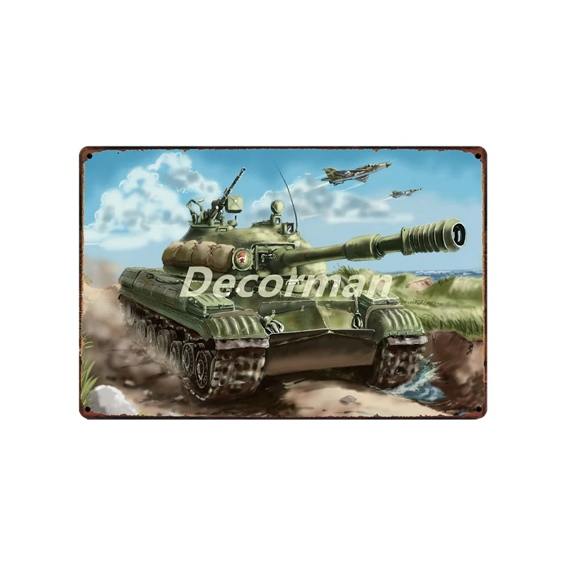 [DecorMan] Goodby war классический поцелуй Танк военные оловянные знаки на заказ оптом металлические картины Бар Паб Декор DD-1690 - Цвет: SA-5153