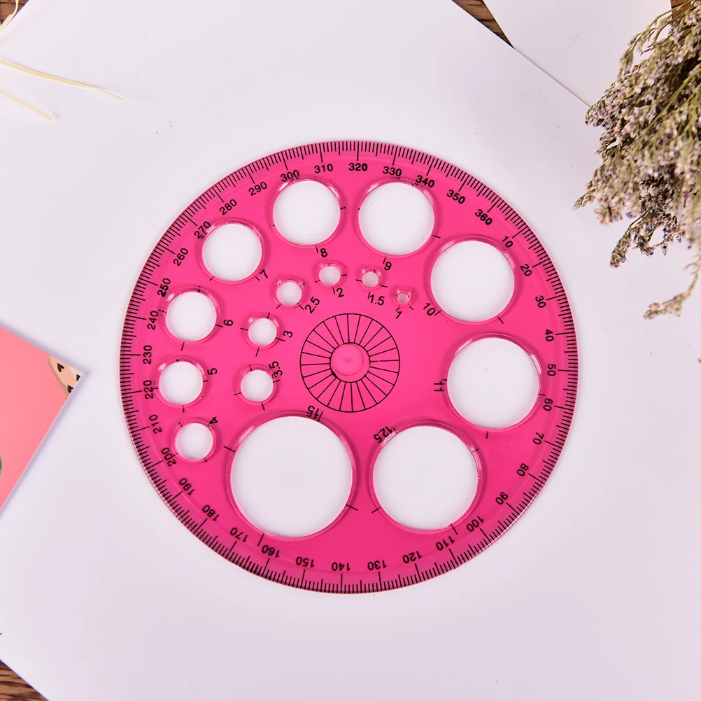Новая круговая пластиковая линейка шаблон Круг Лоскутная лапка 360 градусов линейки для студентов подарок для офиса и школы