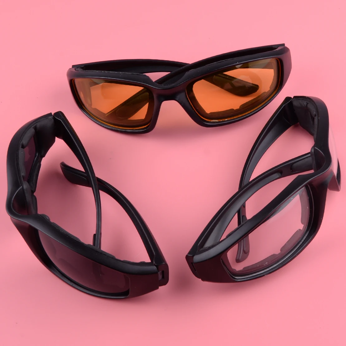 DWCX New 3 Pairs Motorcycle Goggles Sports Biker Riding Glasses Foam