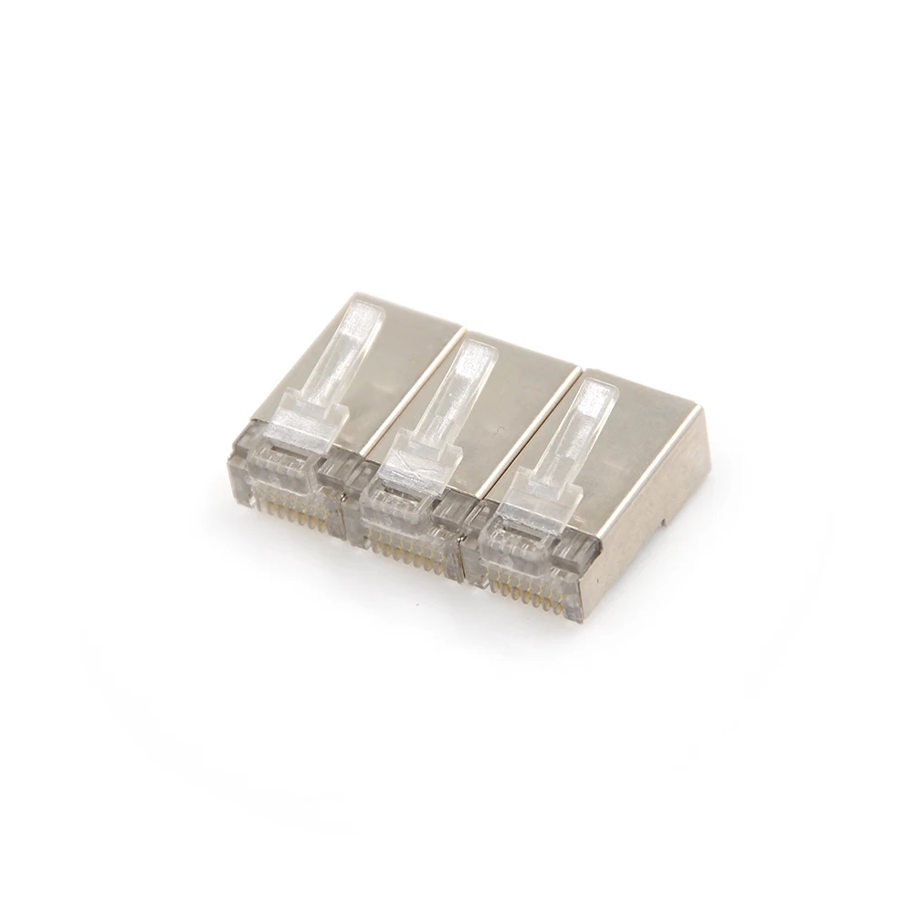 Сетевой разъем RJ45 50 шт. модульная вилка Cat6 8 контактов 8P8C металлический защитный